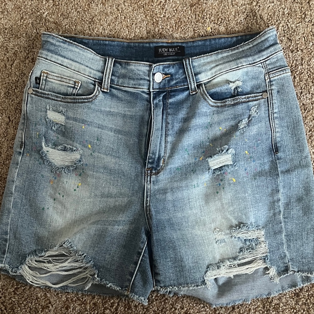 Judy Blue Light Blue Distressed Jean Shorts